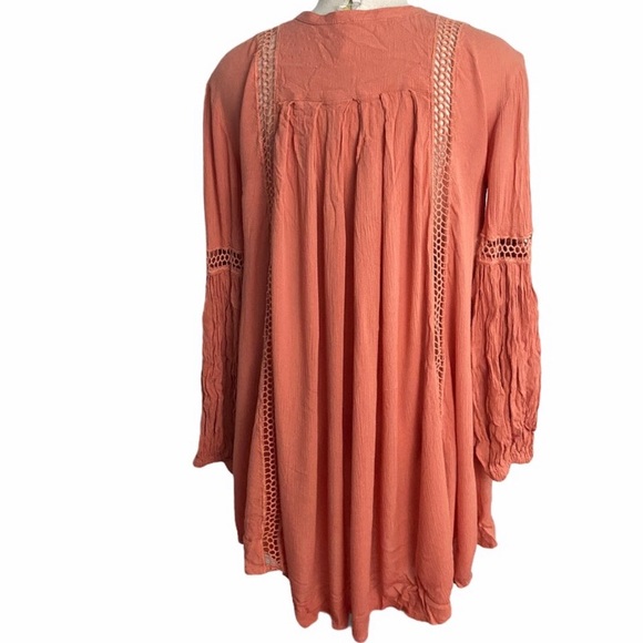 Free people orange tunic long sleeve sz- small - Picture 4 of 7